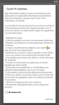 Covid-19 Colombia android App screenshot 1